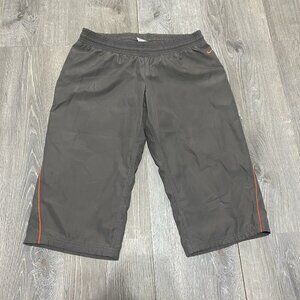 Nike Womens 32x17 Cropped Capri Pants Lined Grey Orange Swish Medium (8-10)
